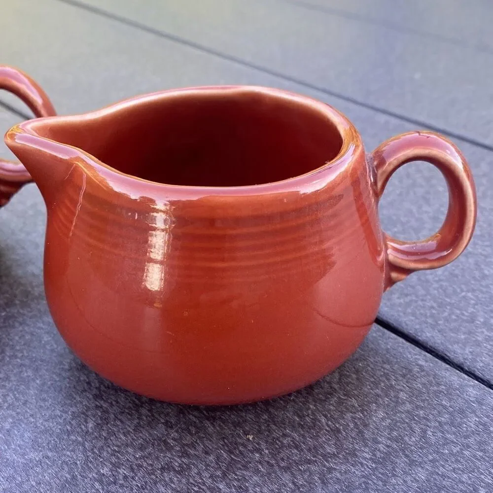 Fiesta lot of 2 cream pitchers‎ paprika homer Laughlin made in USA